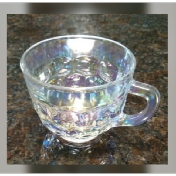 Federal-Vintage Iridescent Glass Snack Plate Set of Four - Picture 3 of 5